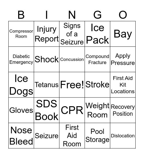 Inservice Bingo Card