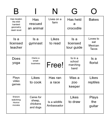 FIND A CAMPER WHO Bingo Card