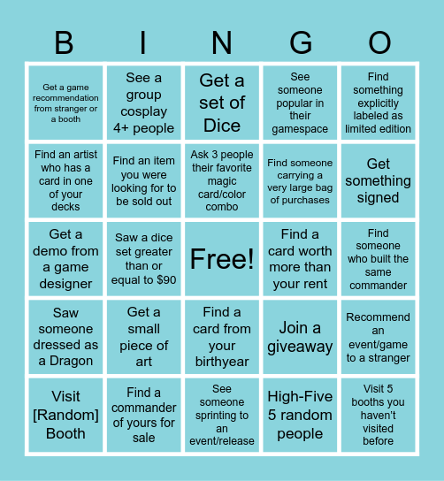 GENCON BINGO Card