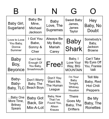 BABY BINGO Card
