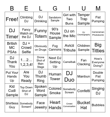 COUCHORROWLAND Bingo Card