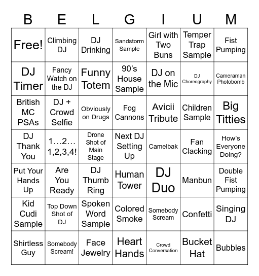 COUCHORROWLAND Bingo Card
