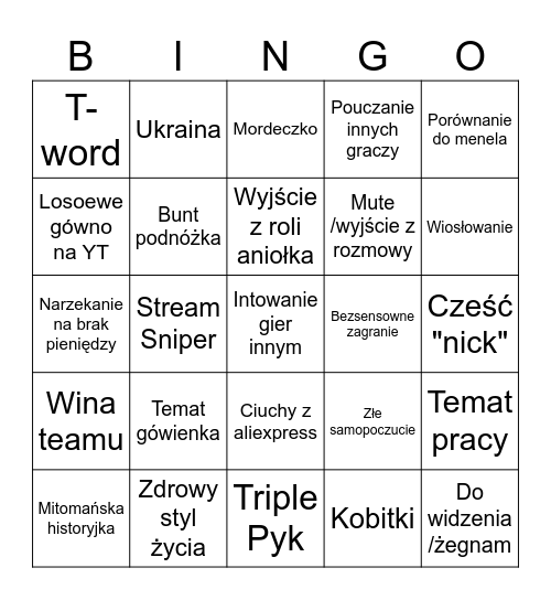 Mamm0ńskie Bingo Card
