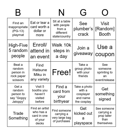 GENCON Bingo Card