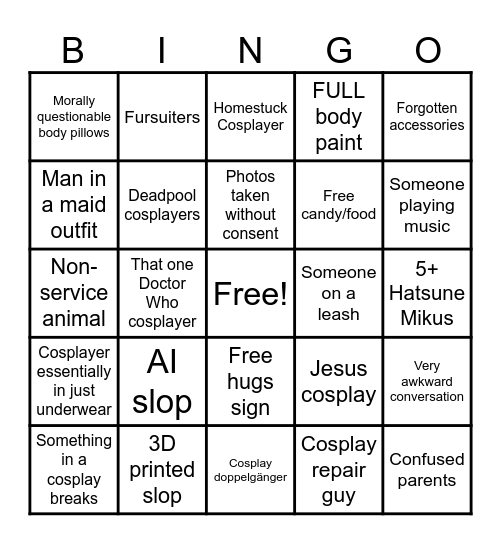 Convention Bingo Card