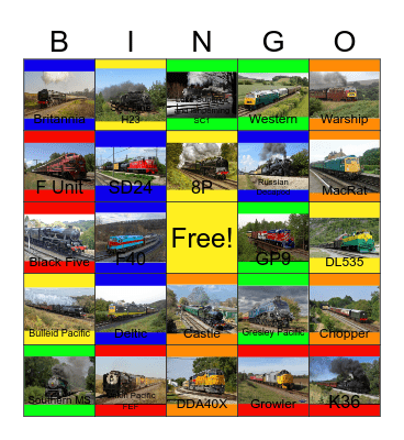 Heritage Railroads that I would like to work before I becoming a sushi chef after I'm done at the commissary one day Bingo Card