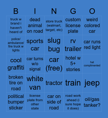 Main Event Bingo Card