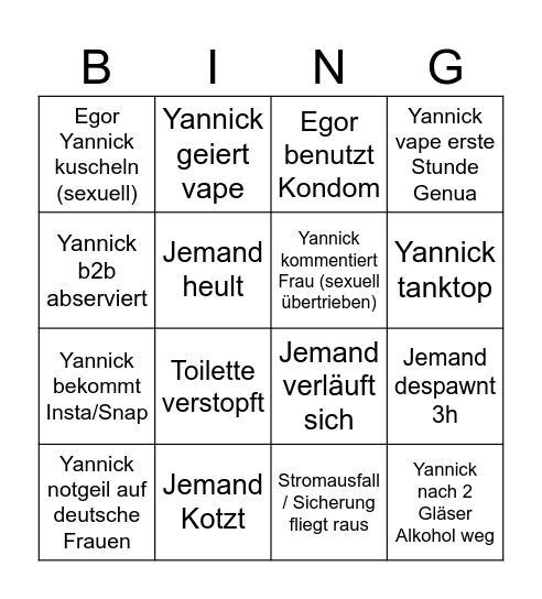 Genua Bingo Card