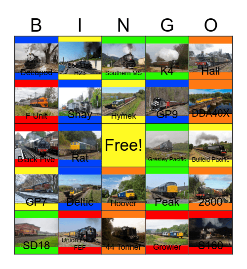 Heritage Railroads that I would like to work at before I'm starting a new job at an Elementary School after I'm done at the commissary one day Bingo Card