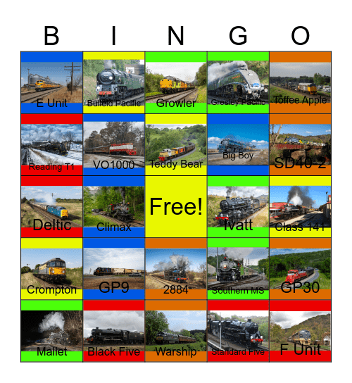 Heritage Railroads that I would like to work at before I'm starting a new job at a High School after I'm done at the commissary one day Bingo Card