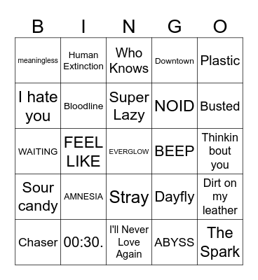 WOODZ BINGO Card