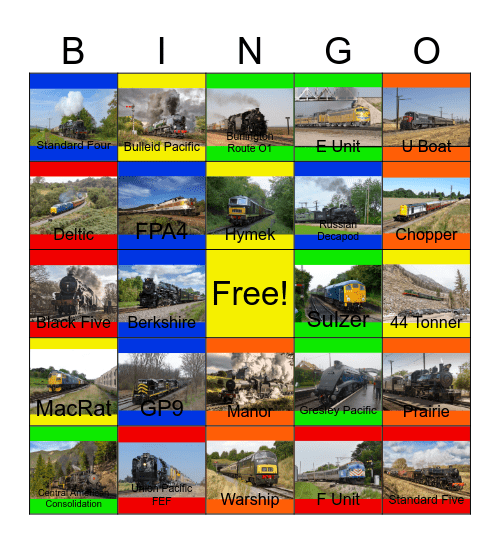 Heritage Railroads that I would like to work at before I'm starting a new job at a Library after I'm done at Hy-Vee Bingo Card