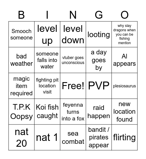 Session 6 Bingo Card
