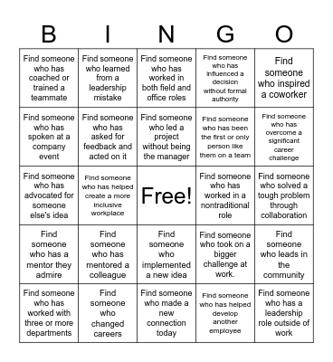 Charged Connections Bingo Card