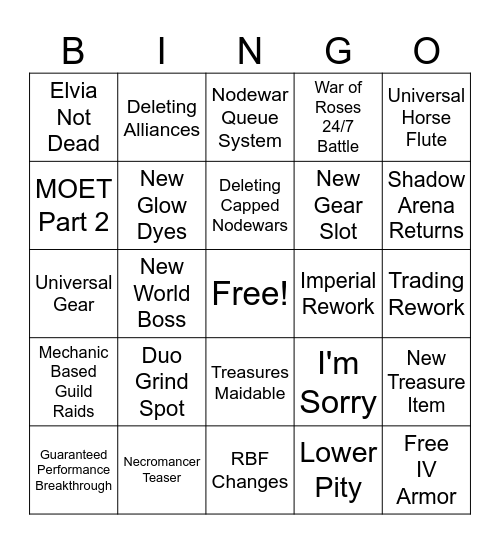 Huge Ball Cope Bingo Card