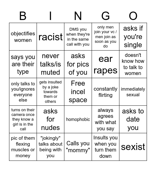 Men of Discord 2.0 Bingo Card