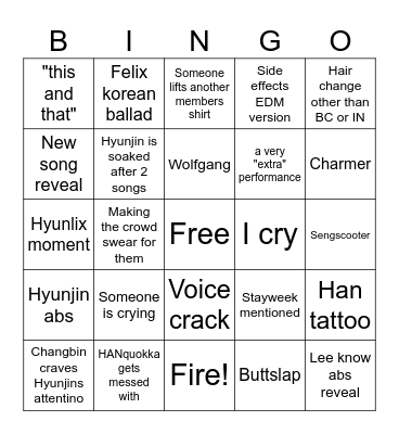 Stray kids concert beyond live Bingo Card