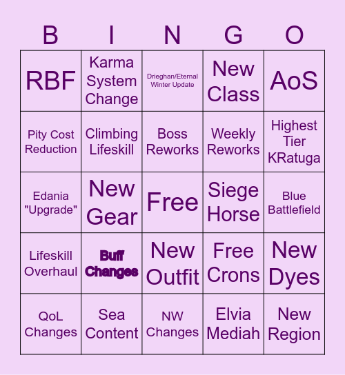 BDO 2026 Bingo Card