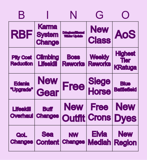 BDO 2026 Bingo Card