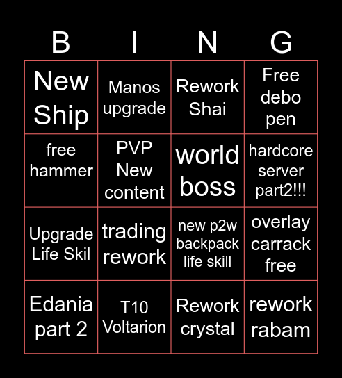Heidel Ball Bingo Card