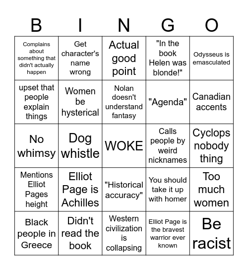weird ugly dude odyssey review Bingo Card