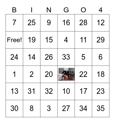 Number Bingo Card