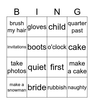 Suzi Bingo Card
