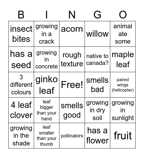 Toronto Geography Bingo Card