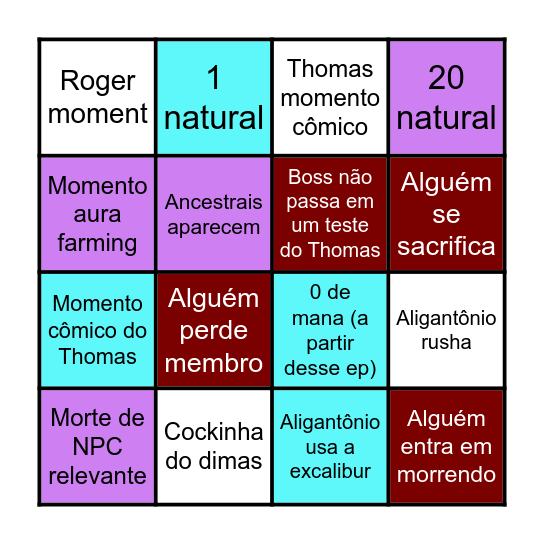 Trono de Ossos Bingo Card