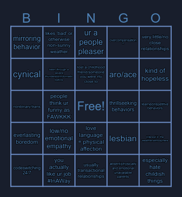 elaina kinnie bingo ! Bingo Card