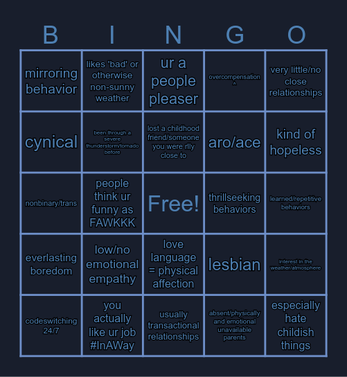 elaina kinnie bingo ! Bingo Card