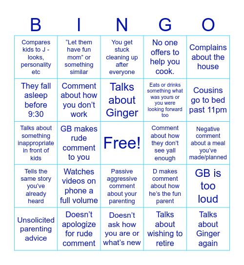 Beach Please Bingo Card