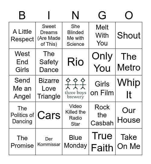 New Wave Bingo Card