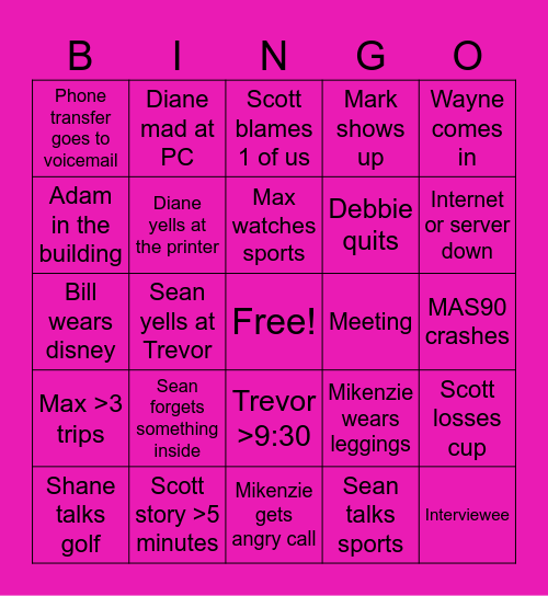 NSS BINGO Card