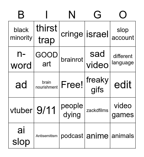 Ig reels bingo Card