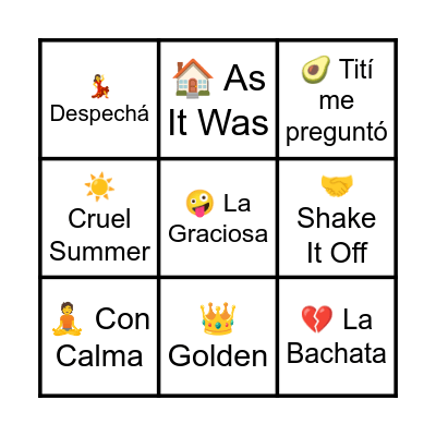 Bingo Musical Verano'26 Bingo Card
