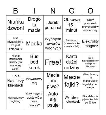 Przystań Złotniki Daily Bingo Card