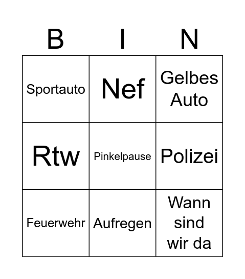 Auto Bingo Card