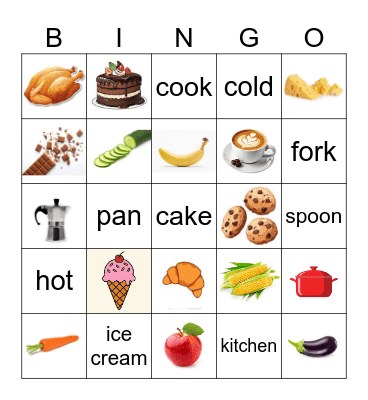Food & Kitchen Bingo Card