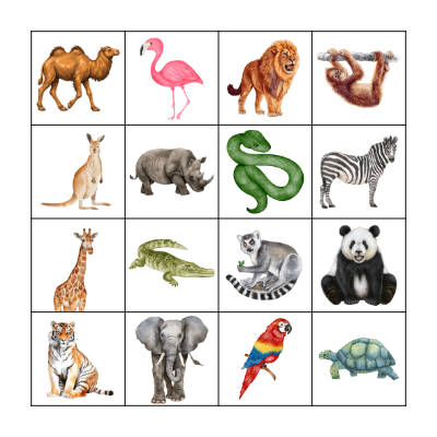 Jungle Bingo Card