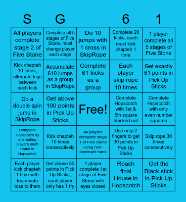Kampong Classic Bingo Card