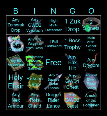 Runescape 3 Bingo Card