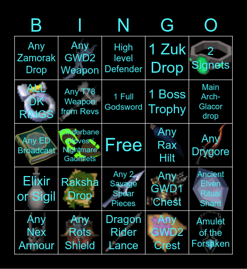 Runescape 3 Bingo Card