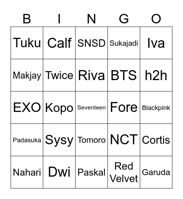 Windar Bingo Card