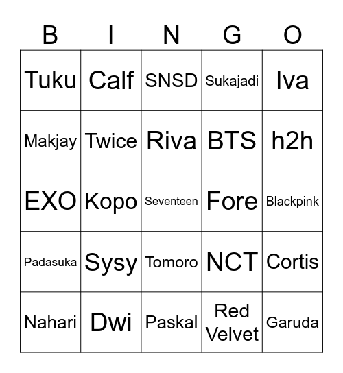 Windar Bingo Card