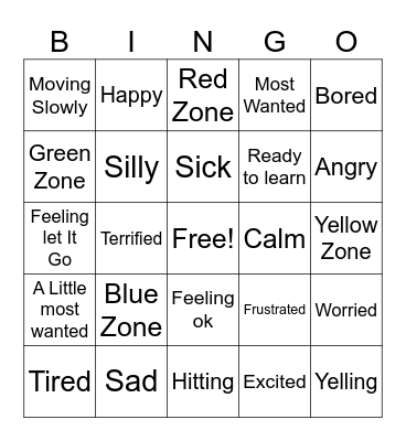 Feelings Bingo Card