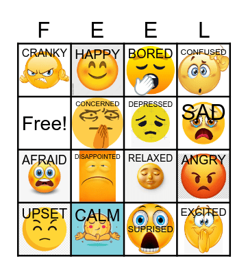 EMOTIONS BINGO! Bingo Card
