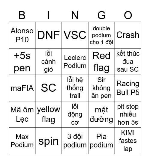 Bingo Card