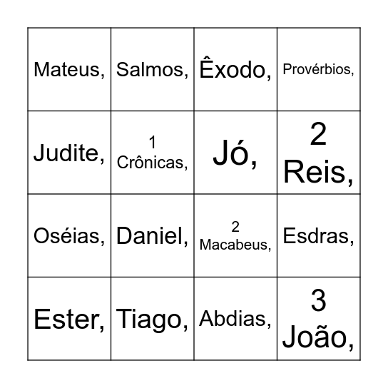 BINGO BÍBLICO Bingo Card