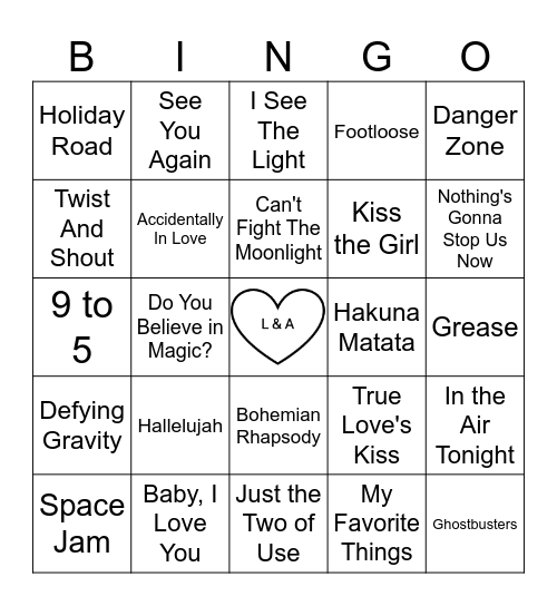 Movie Classics Bingo Card